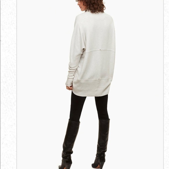 Aritzia Wilfred Diderot Open Front Circle Cocoon Cardigan Studded Ribbed Gray - Picture 10 of 10